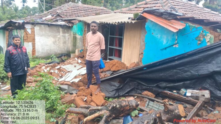 ಮಳೆಗೆ ಮನೆ ಗೋಡೆಗೆ ಹಾನಿ
