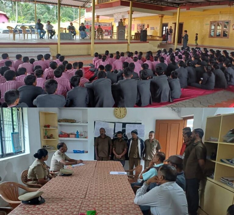 ವಿದ್ಯಾರ್ಥಿಗಳಿಗೆ ಅರಿವು ಮೂಡಿಸಿದ ಪೊಲೀಸರು.