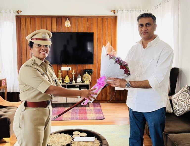 ಶಾಸಕ ಎ.ಎಸ್ ಪೊನ್ನಣ್ಣ ಅವರನ್ನು ಭೇಟಿ ಮಾಡಿದ ಜಿಲ್ಲೆಯ ನೂತನ ಎಸ್ಪಿ ಬಿಂದುಮಣಿ