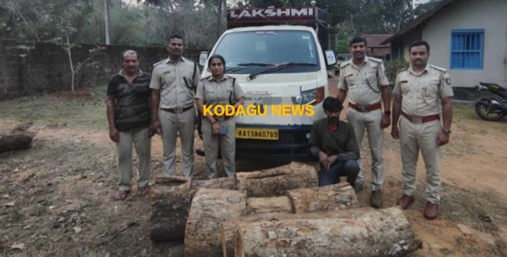 ಸಂಪಾಜೆ ಯಲ್ಲಿ ಬೀಟೆಮರ ಸಾಗಾಟ ಒಬ್ಬ ಅಂದರ್ ಮತ್ತೊಬ್ಬ ಪರಾರಿ ವಾಹನ ಸಹಿತ ವಶಕ್ಕೆ