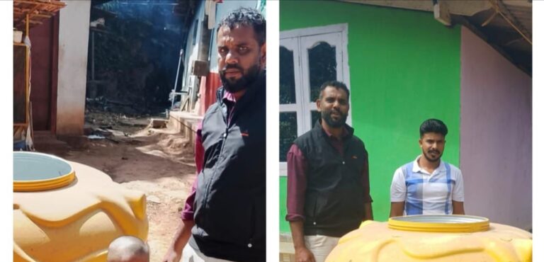 ಅಂಗವಿಕಲ ಕುಟುಂಬಗಳಿಗೆ ನೀರಿನ ಟ್ಯಾಂಕ್ ವಿತರಣೆ