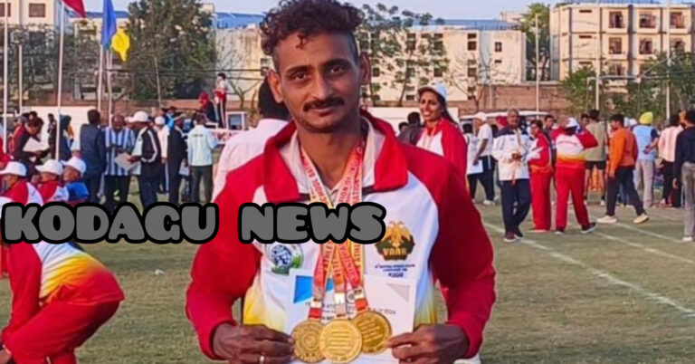 ರಾಷ್ಟ್ರೀಯ ಮಾಸ್ಟರ್ಸ್ ಅಥ್ಲೆಟಿಕ್ ನಲ್ಲಿ ಚಿನ್ನದ ಪದಕ ಪಡೆದು ಚೆಯ್ಯಂಡಾಣೆಯ ಗಗನ್ ಮೇದಪ್ಪ ಸಾಧನ